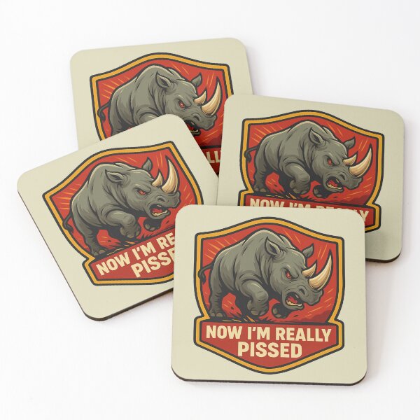 Item preview, Now I’m Really Pissed – Angry Rhino designed and sold by hangmeart.