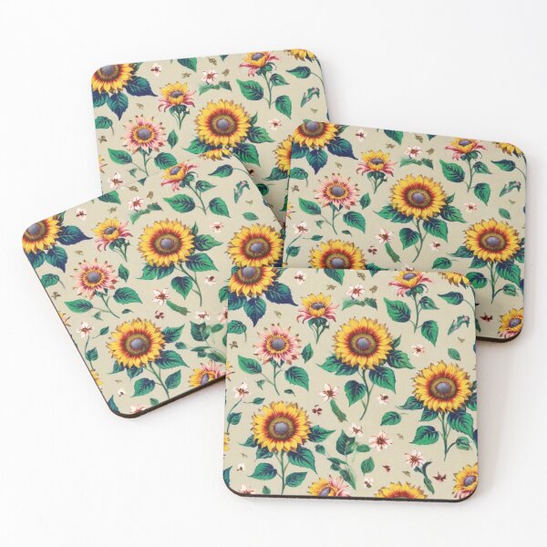 Item preview, Vintage style  yellow sunflowers designed and sold by Nice-patterns.