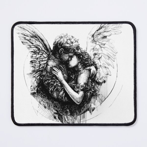 Item preview, The Embrace of Fallen Wings, A4, ink on paper, 2025 designed and sold by oanaunciuleanu.