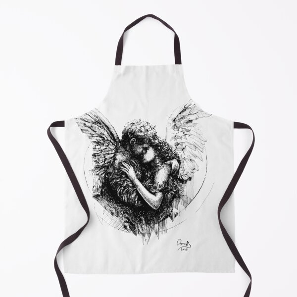 Item preview, The Embrace of Fallen Wings, A4, ink on paper, 2025 designed and sold by oanaunciuleanu.