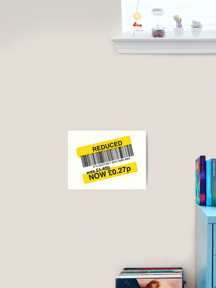 Tesco Reduced Yellow Sticker - Grab a bargain | Art Print