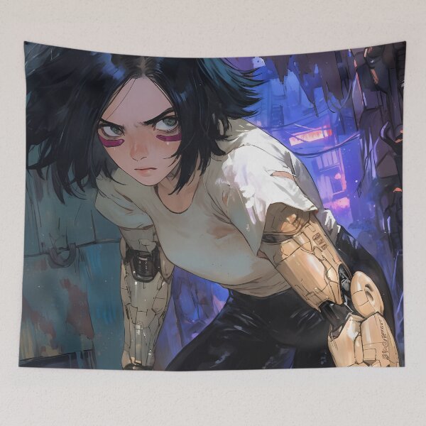 Item preview, Alita Battle Angel Fierce Anime Girl Cyberpunk designed and sold by juniorcastros.