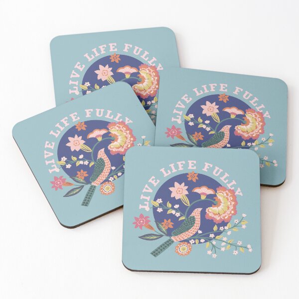 Item preview, Live Life Fully - Spring Floral Bird Affirmations designed and sold by Chigurena.