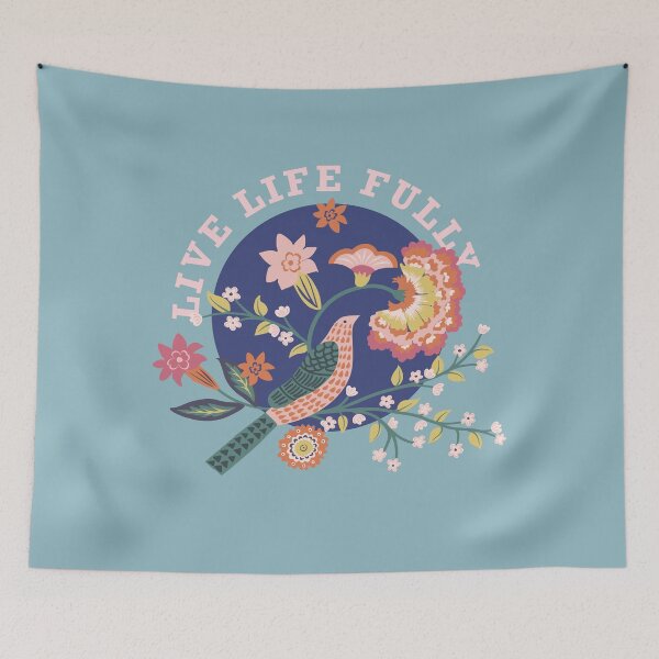 Item preview, Live Life Fully - Spring Floral Bird Affirmations designed and sold by Chigurena.