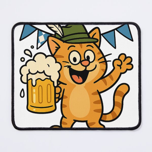 Item preview, Funny Orange Cat Oktoberfest Beer – Cartoon Bavarian Design designed and sold by MeowLaugh.