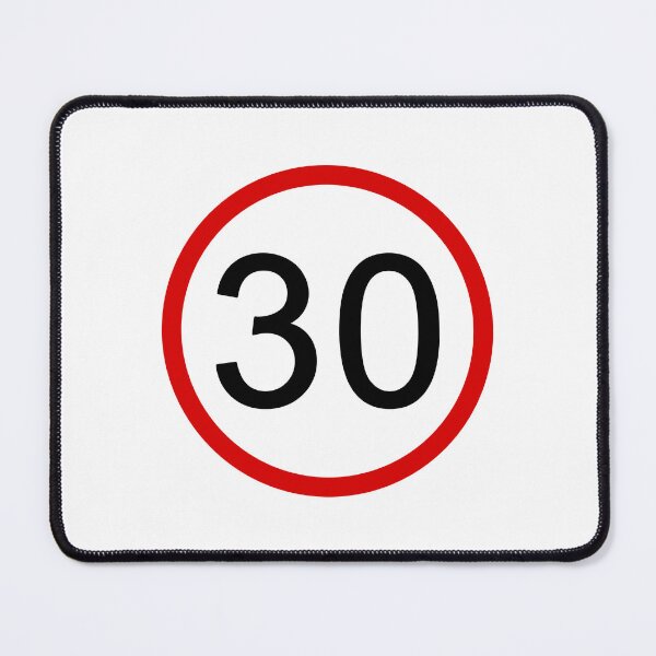 Item preview, No. 30, Red Circle, Road Sign, Age, Birthday designed and sold by AASparksDesigns.