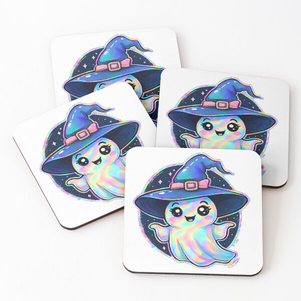 Item preview, Holographic Ghost Witch Sticker – Cute Pastel Halloween Vibes designed and sold by dkid creations.