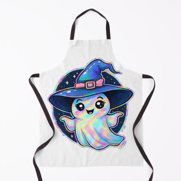 Item preview, Holographic Ghost Witch Sticker – Cute Pastel Halloween Vibes designed and sold by dkid creations.