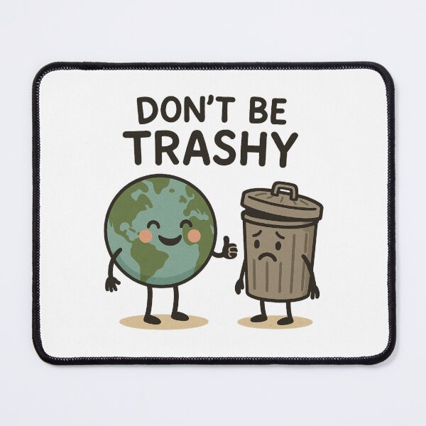 Item preview, Don't Be Trashy – Eco Humor Pun Design designed and sold by Prints-by-Olaf.