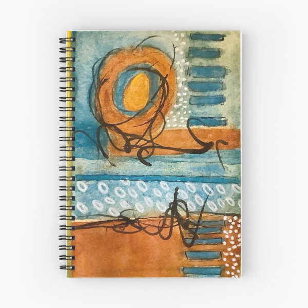 Item preview, Cool Watercolor Abstract in Copper, Teal and Ink designed and sold by Kandoart.