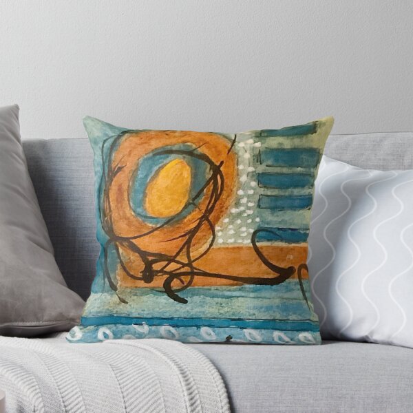 Item preview, Cool Watercolor Abstract in Copper, Teal and Ink designed and sold by Kandoart.