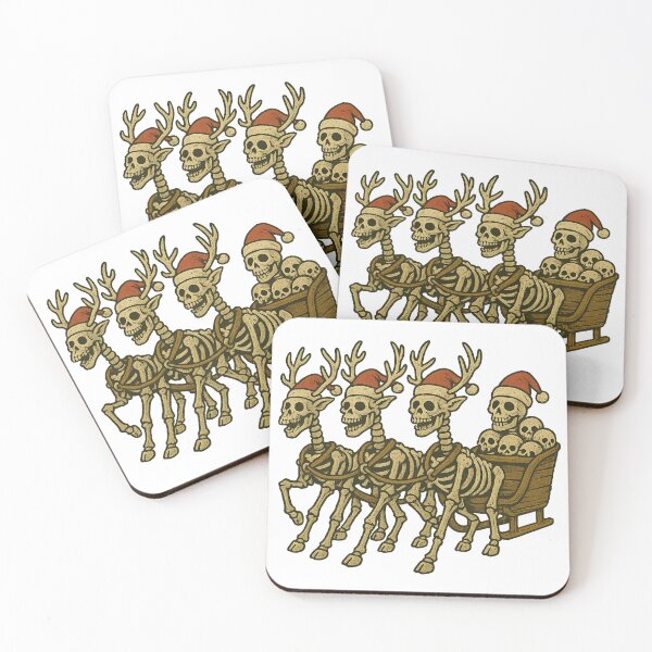Item preview, Skeleton Reindeer Christmas Sleigh Dark Holiday Design designed and sold by Graphics4X.