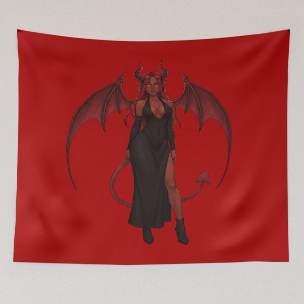 Item preview, Beautiful Anime Dragon Succubus wearing Long Black Dress designed and sold by Elysian-Vixens.