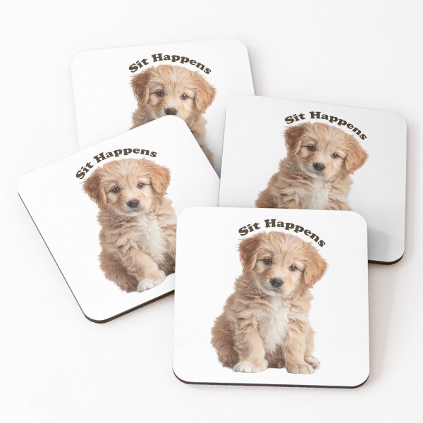 Item preview, Sit Happens Golden Retriever Funny Dog T-Shirt, Cute Dog Pun Tee designed and sold by Gino By Design.