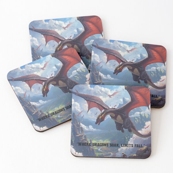 Item preview, Where Dragons Soar, Limits Fall | Epic Fantasy Dragon Quote Design designed and sold by george335555.