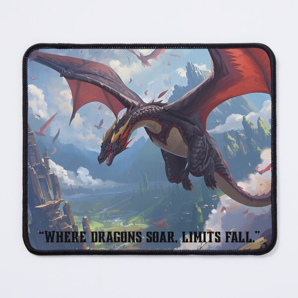 Item preview, Where Dragons Soar, Limits Fall | Epic Fantasy Dragon Quote Design designed and sold by george335555.