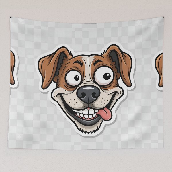 Item preview, funny face dog  sticker high quality with big eyes and white teeth so cute and lovely  designed and sold by jotcar.