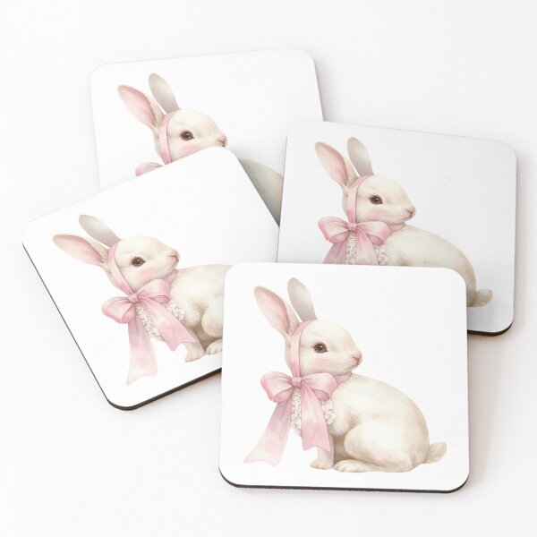 Item preview, bunny with pink bow designed and sold by viviofthevalley.