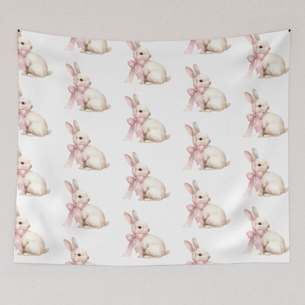 Item preview, bunny with pink bow designed and sold by viviofthevalley.
