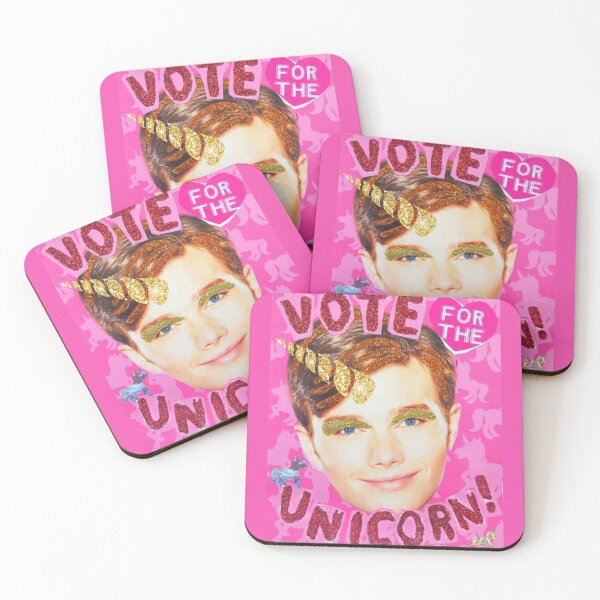 Item preview, Vote For The Unicorn Kurt Glee Poster designed and sold by peachkeen88.