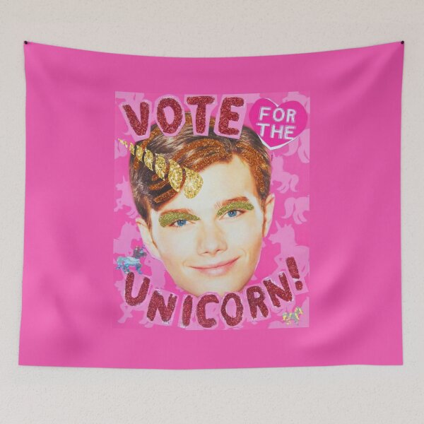 Item preview, Vote For The Unicorn Kurt Glee Poster designed and sold by peachkeen88.
