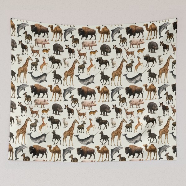 Item preview, Animals of Cetartiodactyla Retro Illustration Chart Scientific Art designed and sold by kakarikihill.