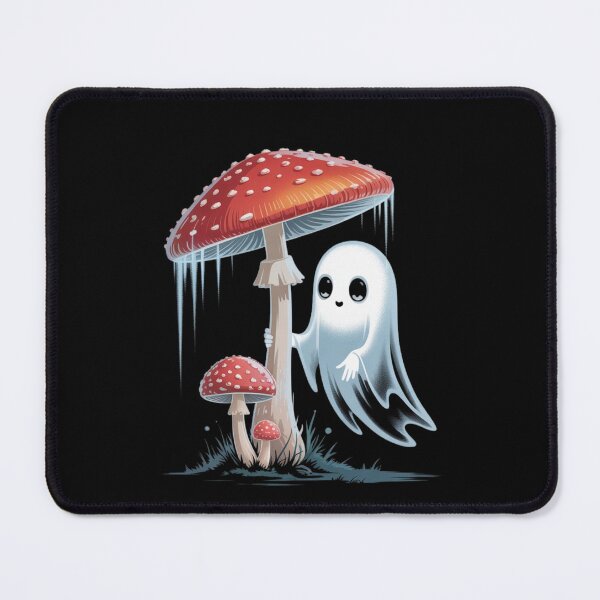 Item preview, Ghost & Mushrooms – Whimsical Forest Spirit Art Print designed and sold by teevoxx.