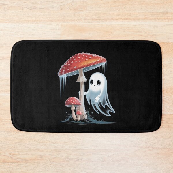 Item preview, Ghost & Mushrooms – Whimsical Forest Spirit Art Print designed and sold by teevoxx.