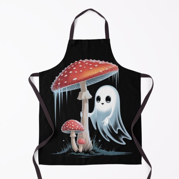 Item preview, Ghost & Mushrooms – Whimsical Forest Spirit Art Print designed and sold by teevoxx.