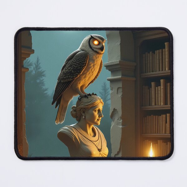 Item preview, Athena's Owl Scholar - Greek Mythology Art for Wisdom & Knowledge Lovers, Dark Academia Library Poster designed and sold by Rilindi.