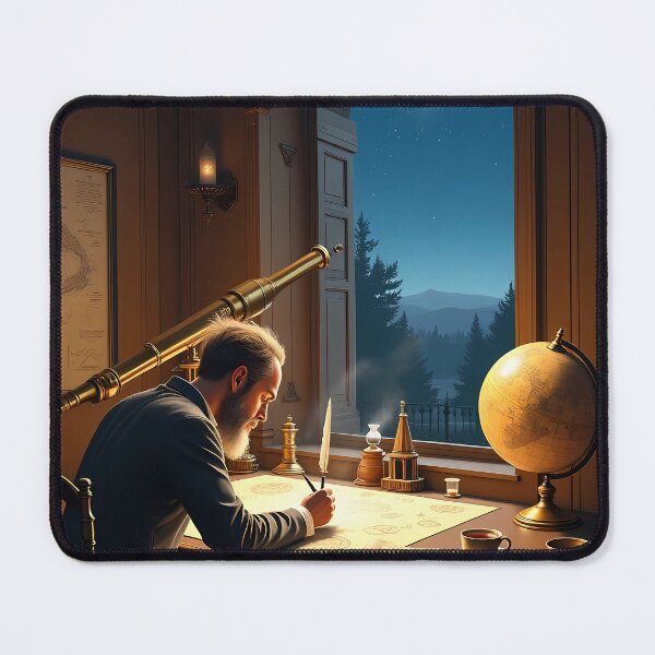 Item preview, The Celestial Cartographer's Desk - Vintage Astronomy Art for Star Lovers, Dark Academia Study Poster designed and sold by Rilindi.
