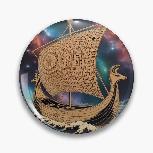 Item preview, Solar Boat of Ra – Surreal Cosmic Egyptian Artwork designed and sold by Fruzbt.