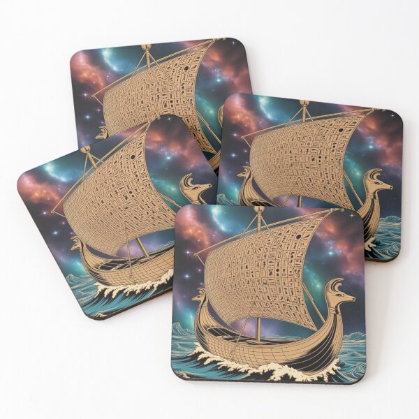 Item preview, Solar Boat of Ra – Surreal Cosmic Egyptian Artwork designed and sold by Fruzbt.