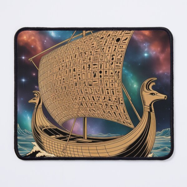 Item preview, Solar Boat of Ra – Surreal Cosmic Egyptian Artwork designed and sold by Fruzbt.