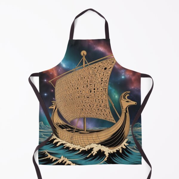 Item preview, Solar Boat of Ra – Surreal Cosmic Egyptian Artwork designed and sold by Fruzbt.