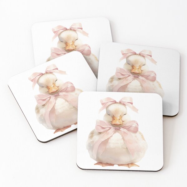 Item preview, duck with pink ribbons designed and sold by viviofthevalley.