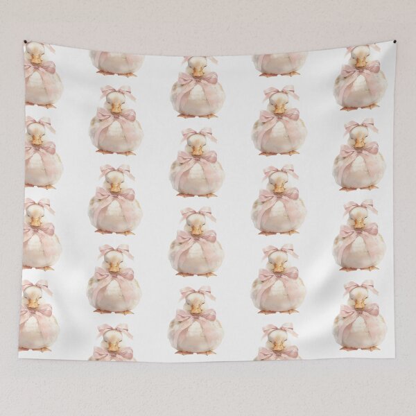 Item preview, duck with pink ribbons designed and sold by viviofthevalley.