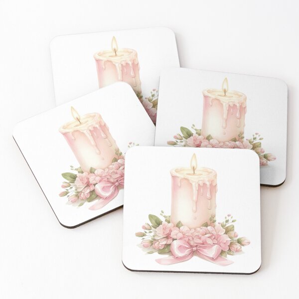 Item preview, candle with pink bow designed and sold by viviofthevalley.