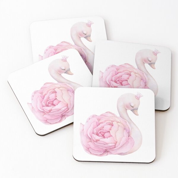 Item preview, swan with pink rose designed and sold by viviofthevalley.