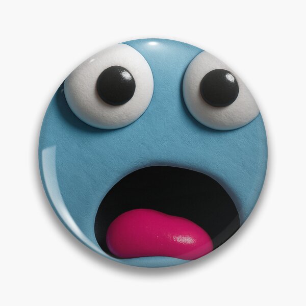 Item preview, Surprised Blue Clay Face with Googly Eyes designed and sold by Alexzonartshop.