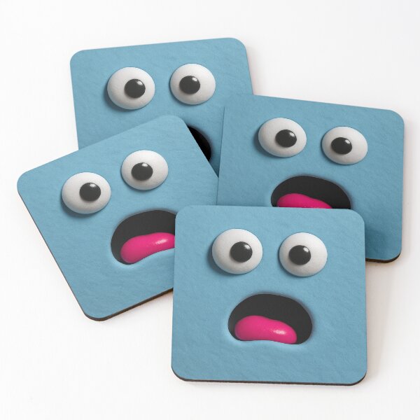 Item preview, Surprised Blue Clay Face with Googly Eyes designed and sold by Alexzonartshop.