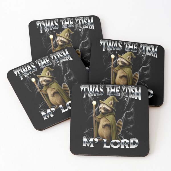 Item preview, Funny Twas The Tism M Lord Medieval Raccoon Meme Humor designed and sold by elderberry.