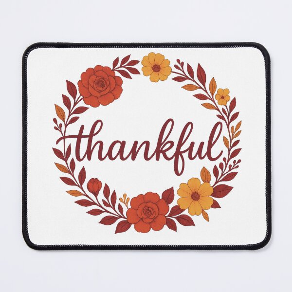 Item preview, Thankful Floral Wreath – Maroon & Mustard Thanksgiving Design designed and sold by VandalMuse.