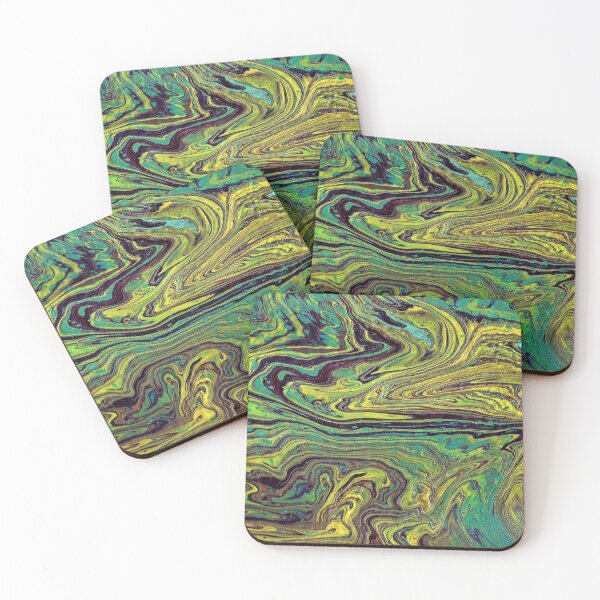 Item preview, Elastic Fluid Green Yellow Acrylic Abstract designed and sold by Doug  Siegel.