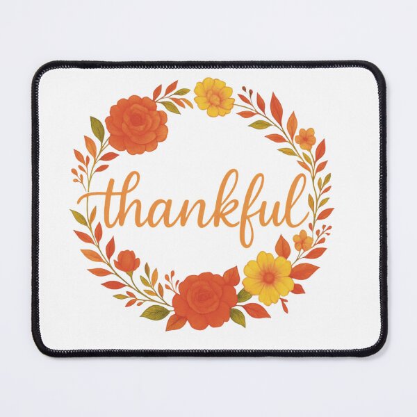 Item preview, Thankful Floral Wreath – Maroon & Mustard Thanksgiving Design designed and sold by VandalMuse.