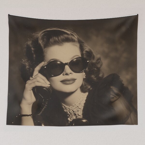 Item preview, Vintage Glam Lady On Telephone  designed and sold by TheDarkWardrobe.