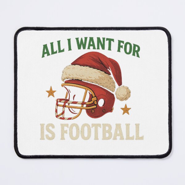 Item preview, All I Want For Christmas Is Football Helmet Santa Hat designed and sold by VandalMuse.