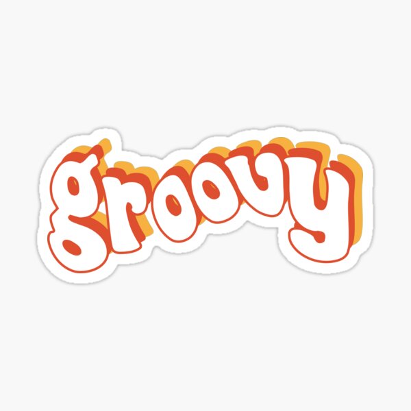 Groovy Retro Orange and Yellow Sticker