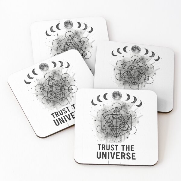 Item preview, Trust the Universe Sacred Geometry Tattoo Design – Metatron’s Cube, Moon Phases, Occult Mystical Esoteric Spiritual Art for T-Shirts, Stickers and Posters designed and sold by magicstudiooo.