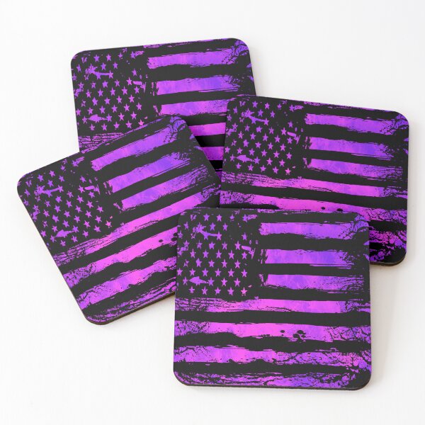 Item preview, Grunge Purple American Flag – Distressed Patriotic Abstract Artwork designed and sold by artistwill.